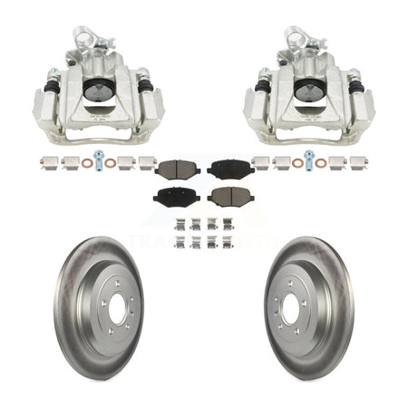 Rear Brake Caliper Coat Rotor & Ceramic Pad Kit For 2015 Ford Explorer Limited/Sport/XLT KCG-101149C