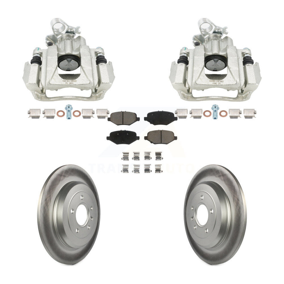 Rear Brake Caliper Coat Rotor & Ceramic Pad Kit For 2015 Ford Explorer Limited/Sport/XLT KCG-101149C