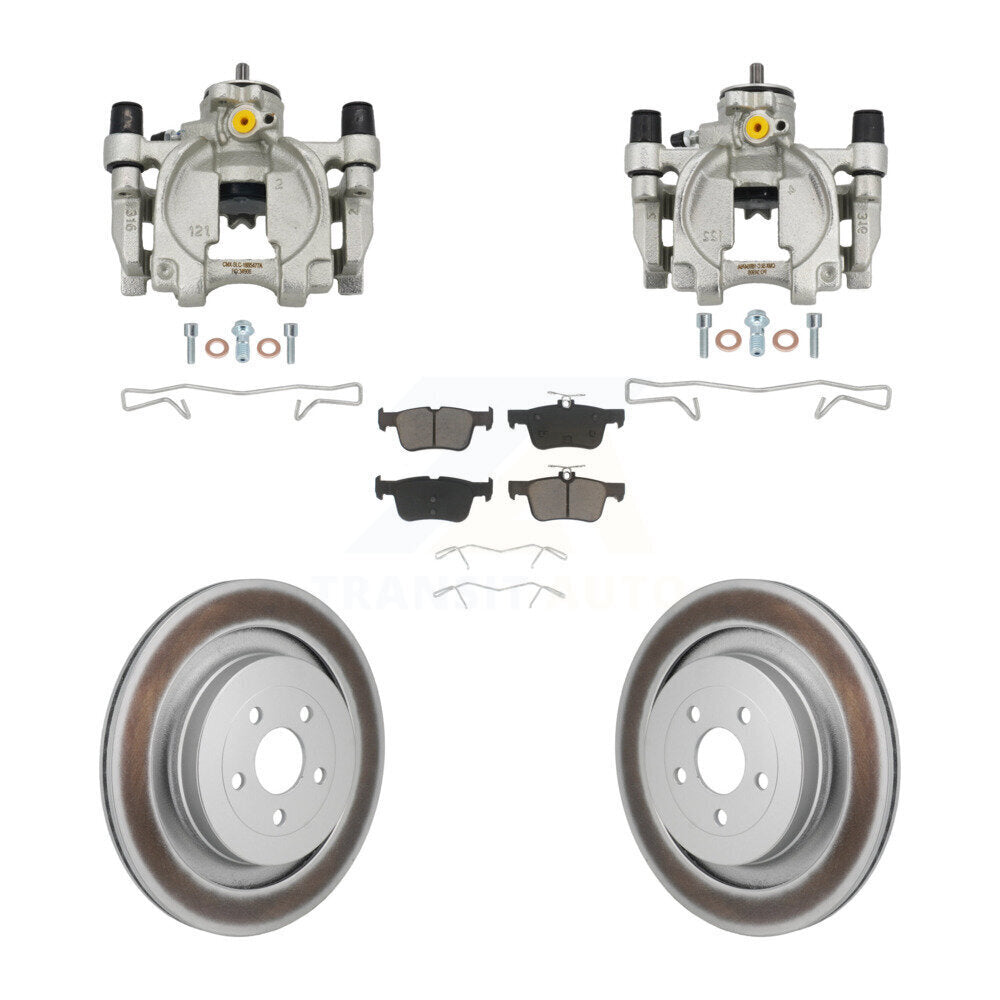Rear Disc Brake Caliper Coat Rotors & Ceramic Pad Kit For 2019-2022 Lincoln Nautilus FWD KCG-101150C