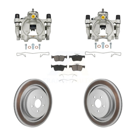 Rear Disc Brake Caliper Coat Rotors & Ceramic Pad Kit For 2019-2022 Lincoln Nautilus FWD KCG-101150C