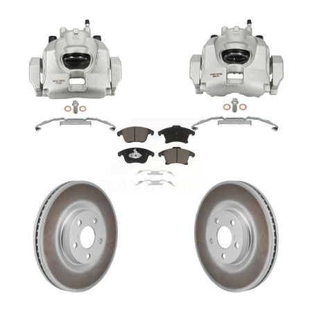 Front Disc Brake Caliper Coated Rotors And Ceramic Pads Kit For Lincoln MKZ KCG-101152C