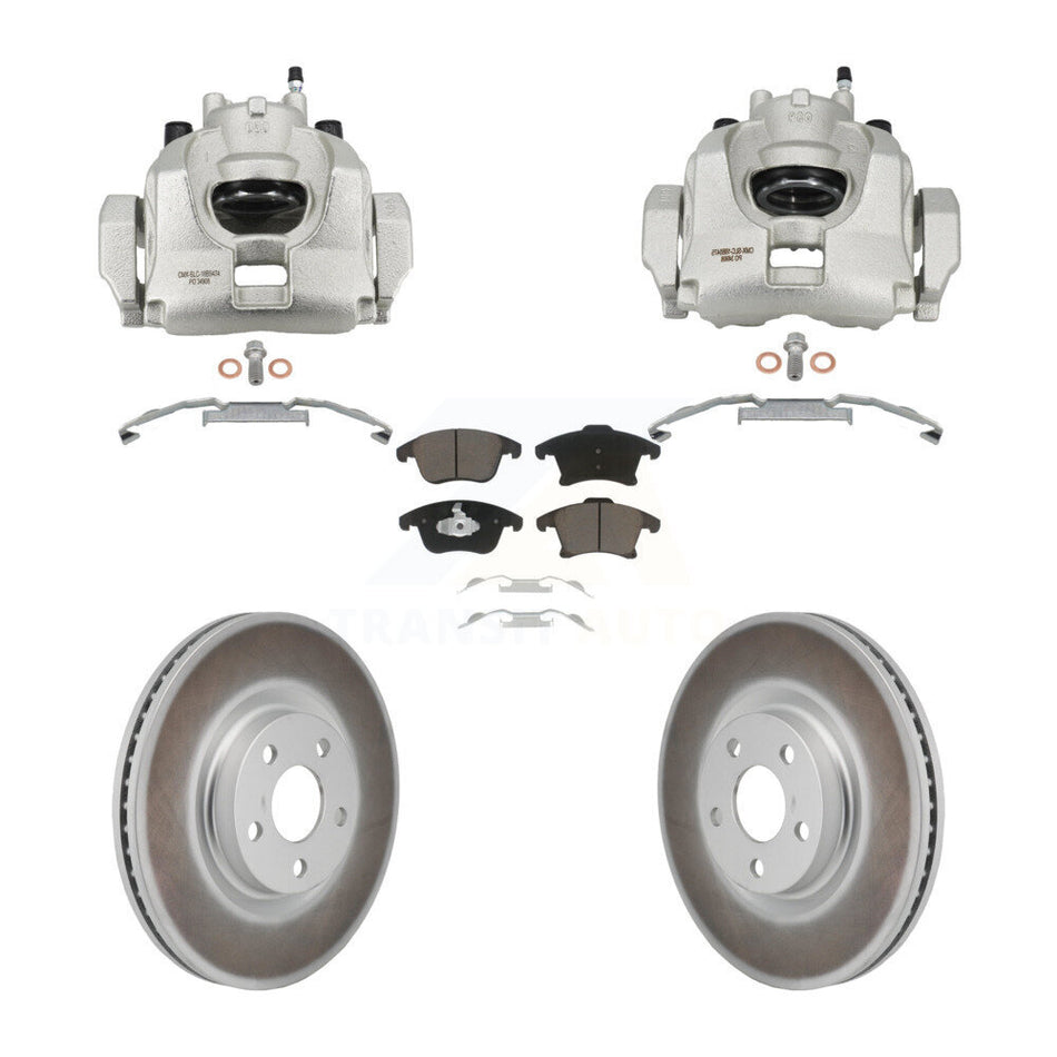 Front Disc Brake Caliper Coated Rotors And Ceramic Pads Kit For Lincoln MKZ KCG-101152C