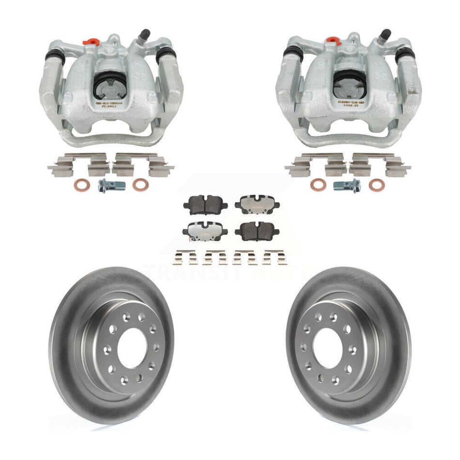 Rear Brake Caliper Coat Rotors & Semi-Metallic Pad Kit For Chevrolet Equinox GMC Terrain KCG-101153P