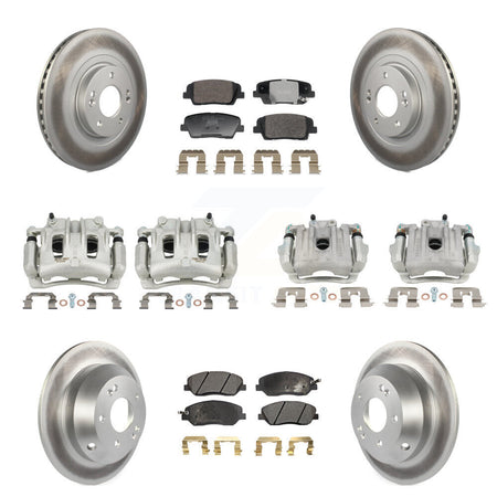 Front Rear Brake Caliper Coat Rotors Ceramic Pad Kit (10Pc) For Hyundai Santa Fe XL 3.3L KCG-101153T