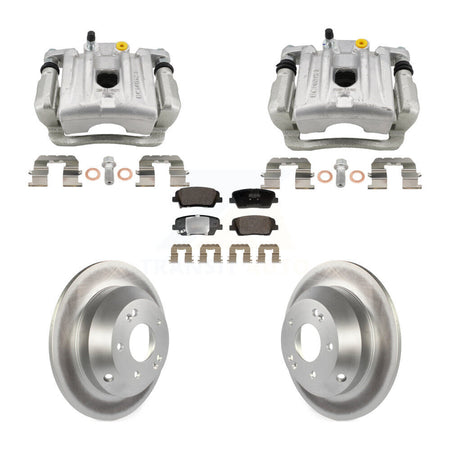 Rear Brake Caliper Coat Rotor And Semi-Metallic Pad Kit For Hyundai Santa Fe Kia Sorento KCG-101155P