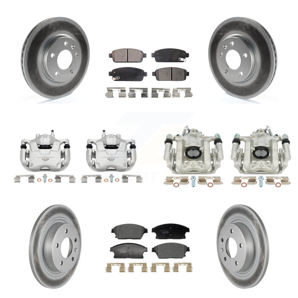 Front Rear Brake Caliper Coat Rotor & Ceramic Pad Kit (10Pc) For Chevrolet Cruze Orlando KCG-101155T
