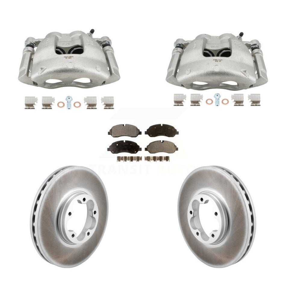 Front Brake Caliper Coat Rotors & Semi-Metallic Pad Kit For Ford Transit-250 Transit-150 KCG-101156P