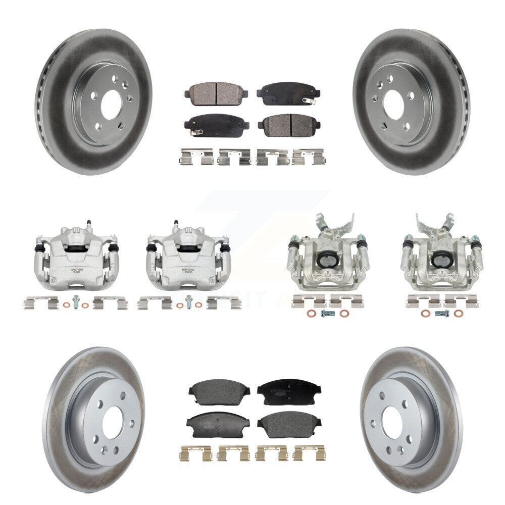 Front Rear Disc Brake Caliper Coat Rotor Ceramic Pad Kit (10Pc) For Chevrolet Trax Buick KCG-101156T