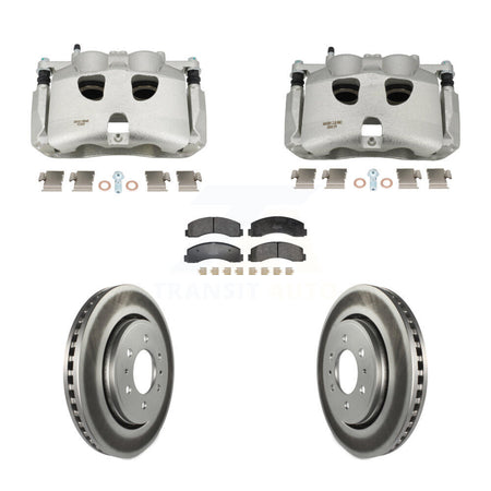 Front Disc Brake Caliper Coated Rotor And Semi-Metallic Pad Kit For 2018-2020 Ford F-150 KCG-101157P