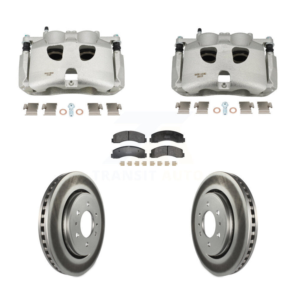 Front Disc Brake Caliper Coated Rotor And Semi-Metallic Pad Kit For 2018-2020 Ford F-150 KCG-101157P