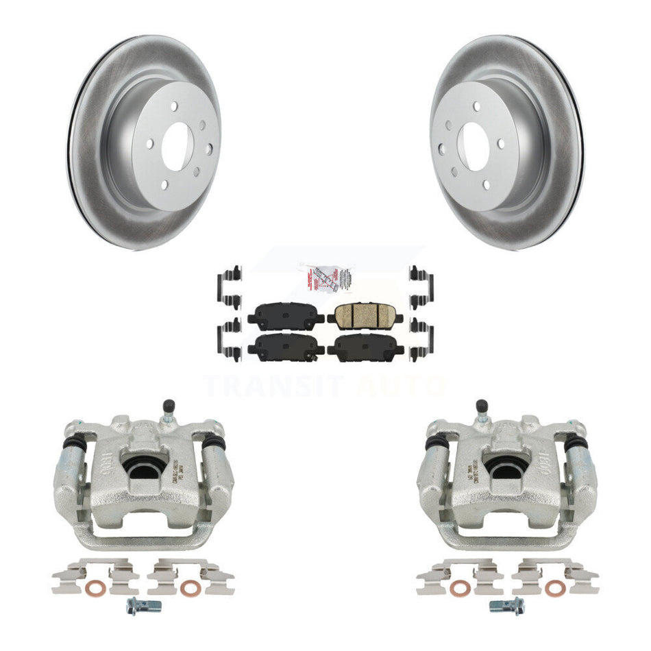 Rear Disc Brake Caliper Coated Rotors And Ceramic Pads Kit For 2019-2022 Nissan Maxima KCG-101158N