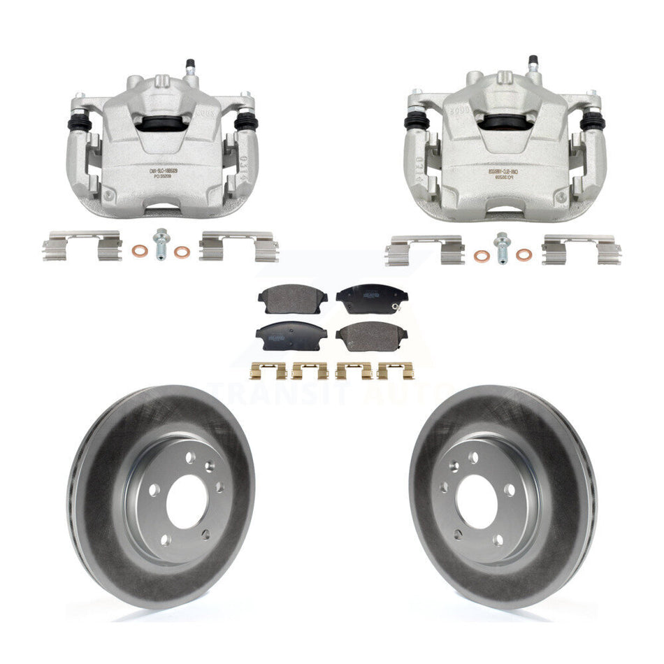 Front Brake Caliper Coat Rotors & Semi-Metallic Pad Kit For Chevrolet Cruze Buick Verano KCG-101158P