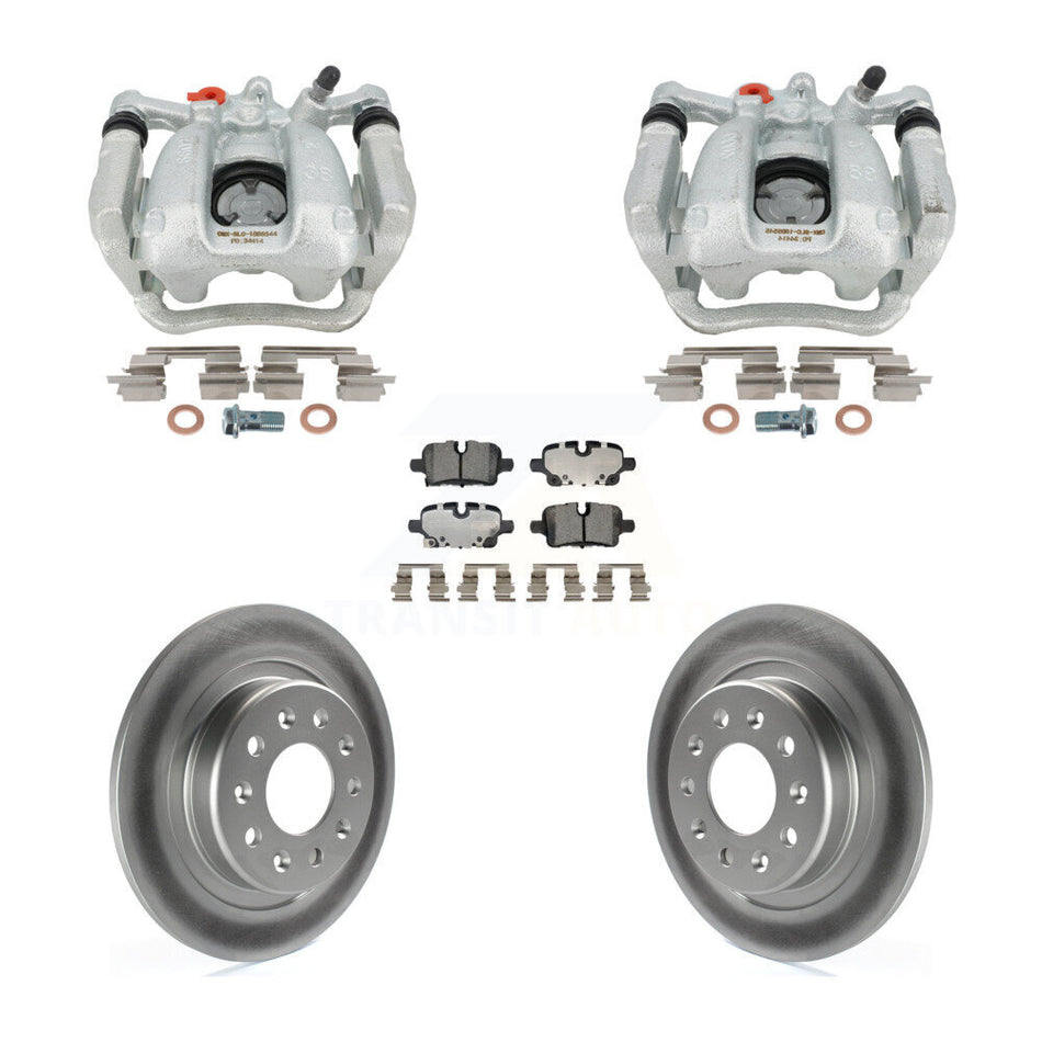 Rear Brake Caliper Coat Rotor & Ceramic Pad Kit For Chevrolet Equinox GMC Terrain Malibu KCG-101159T