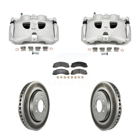 Front Disc Brake Caliper Coat Rotors & Semi-Metallic Pad Kit For Ford Expedition Lincoln KCG-101160P