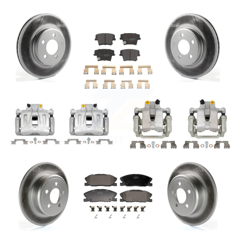 Front Rear Disc Brake Caliper Coat Rotors Semi-Metallic Pad Kit (10Pc) For Dodge Charger KCG-101161P