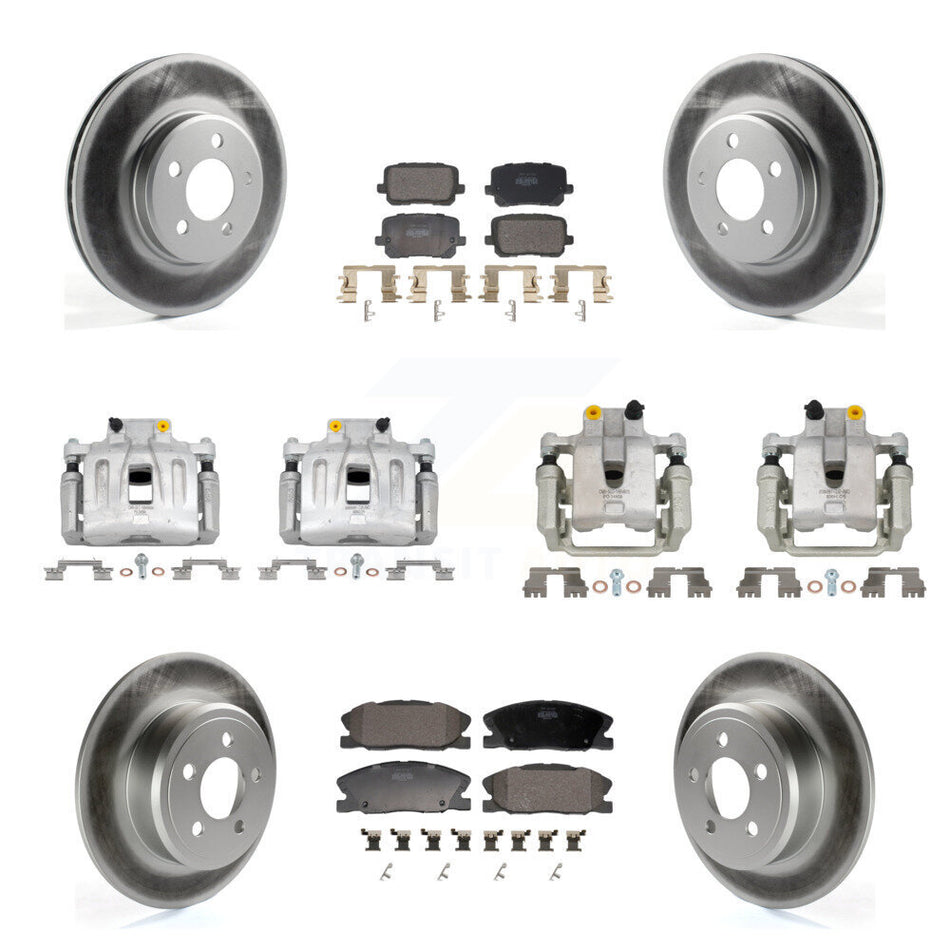 Front Rear Disc Brake Caliper Coat Rotors Semi-Metallic Pad Kit (10Pc) For Dodge Charger KCG-101162P