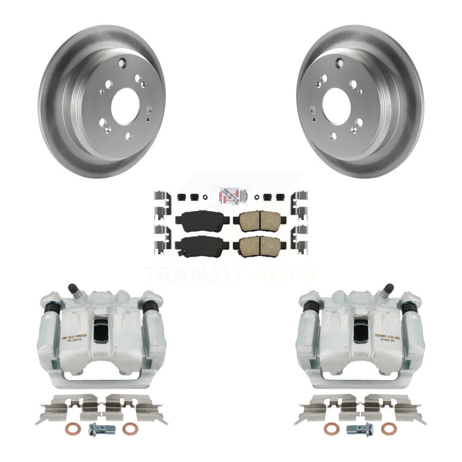 Rear Disc Brake Caliper Coated Rotors And Ceramic Pads Kit For 2005-2010 Honda Odyssey KCG-101163N by Transit Auto