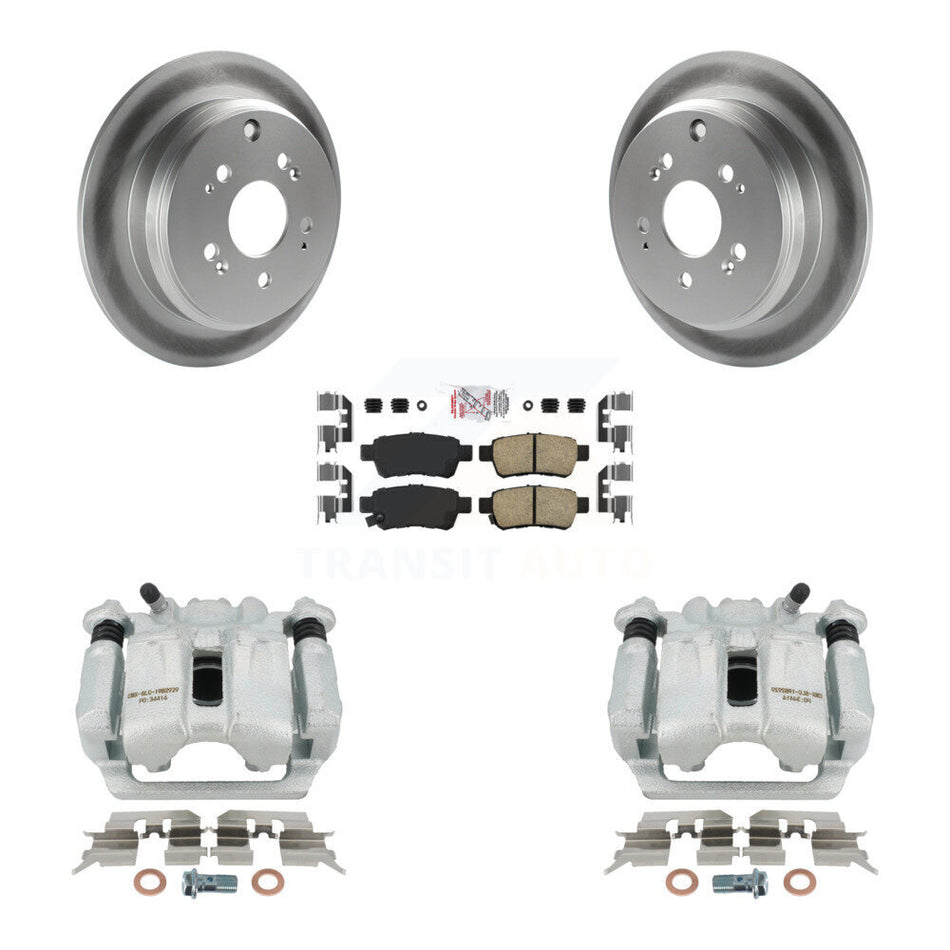 Rear Disc Brake Caliper Coated Rotors And Ceramic Pads Kit For 2005-2010 Honda Odyssey KCG-101163N