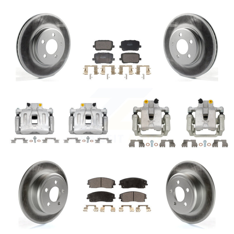 Front Rear Disc Brake Caliper Coat Rotors Semi-Metallic Pad Kit (10Pc) For Dodge Charger KCG-101163P