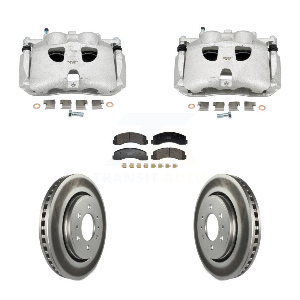 Front Brake Caliper Coat Rotor And Ceramic Pad Kit For Ford Expedition Lincoln Navigator KCG-101163T