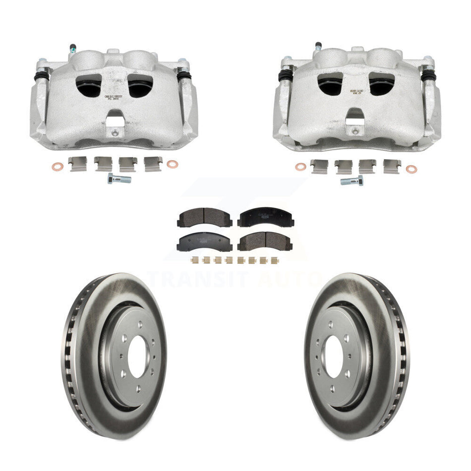 Front Brake Caliper Coat Rotor And Ceramic Pad Kit For Ford Expedition Lincoln Navigator KCG-101163T
