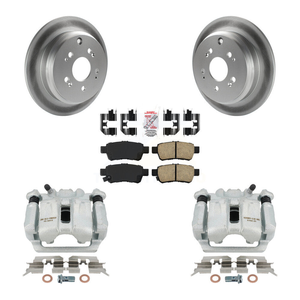 Rear Disc Brake Caliper Coated Rotors And Ceramic Pads Kit For 2005-2010 Honda Odyssey KCG-101164N by Transit Auto