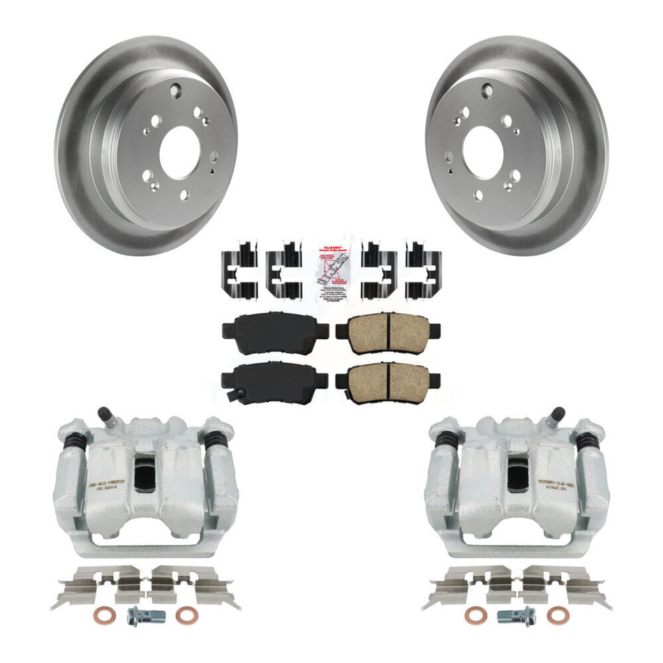 Rear Disc Brake Caliper Coated Rotors And Ceramic Pads Kit For 2005-2010 Honda Odyssey KCG-101164N