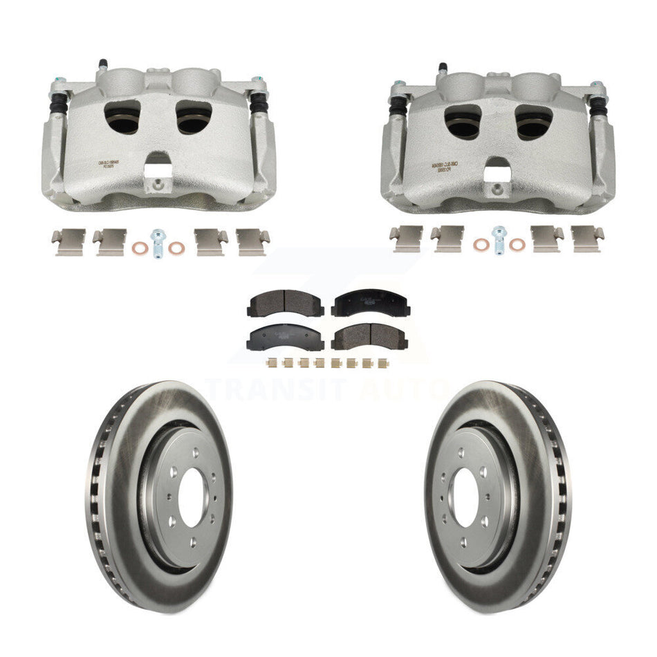 Front Disc Brake Caliper Coated Rotors And Ceramic Pads Kit For 2018-2020 Ford F-150 KCG-101164T