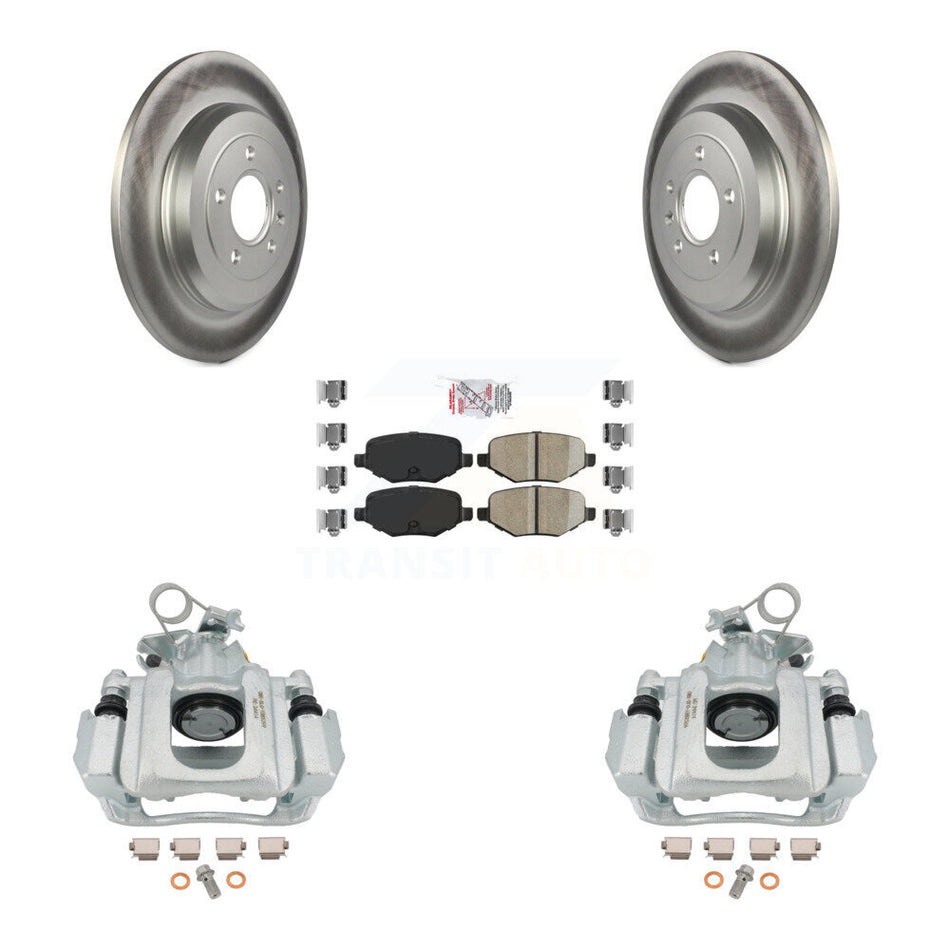 Rear Disc Brake Caliper Coated Rotors And Ceramic Pads Kit For Ford Edge Lincoln MKX KCG-101165N