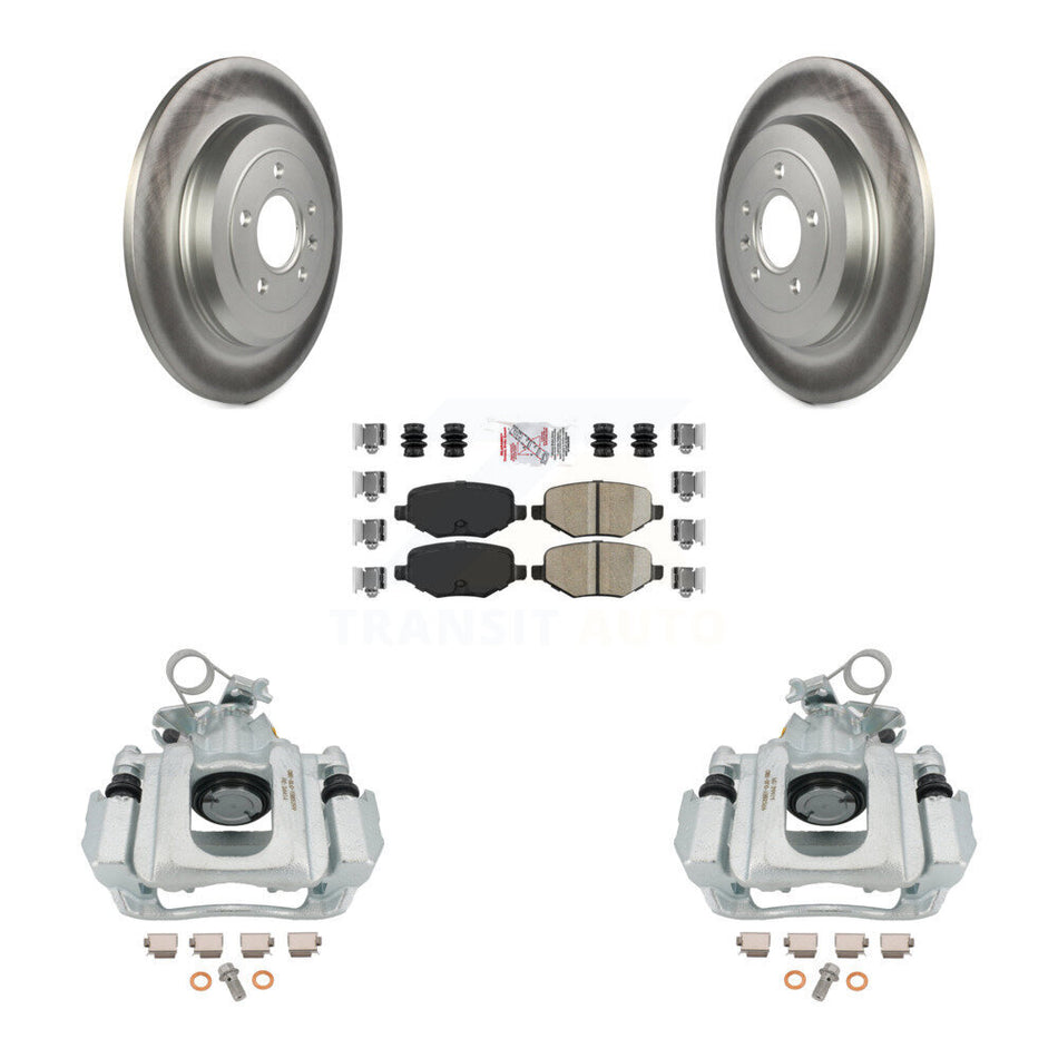 Rear Disc Brake Caliper Coated Rotors And Ceramic Pads Kit For Ford Edge Lincoln MKX KCG-101166N by Transit Auto