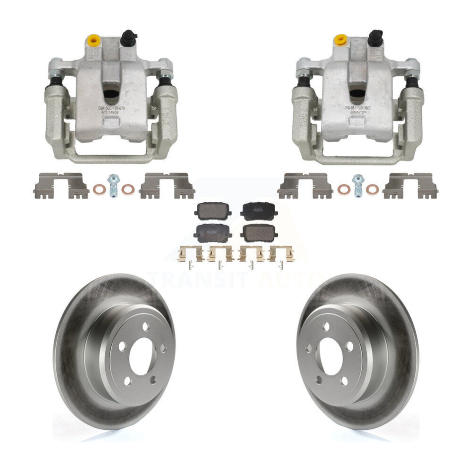 Rear Disc Brake Caliper Coated Rotors And Semi-Metallic Pads Kit For Dodge Charger KCG-101166P