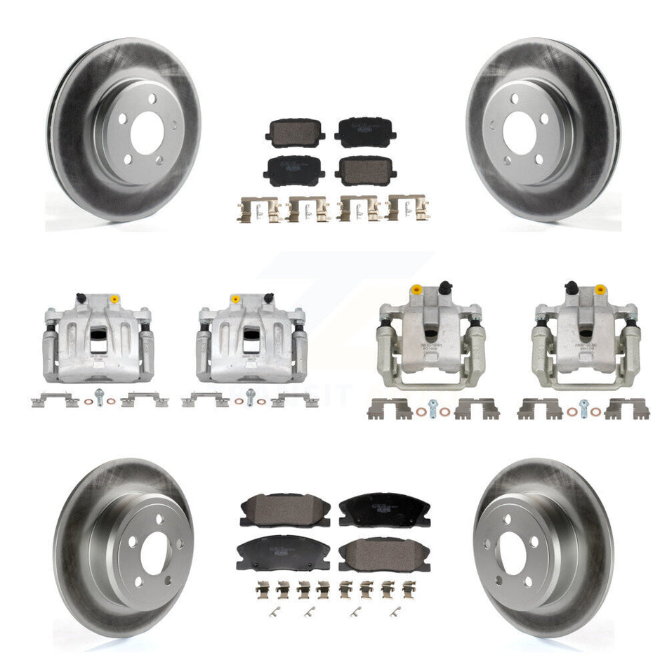 Front Rear Disc Brake Caliper Coated Rotors And Ceramic Pad Kit (10Pc) For Dodge Charger KCG-101167T