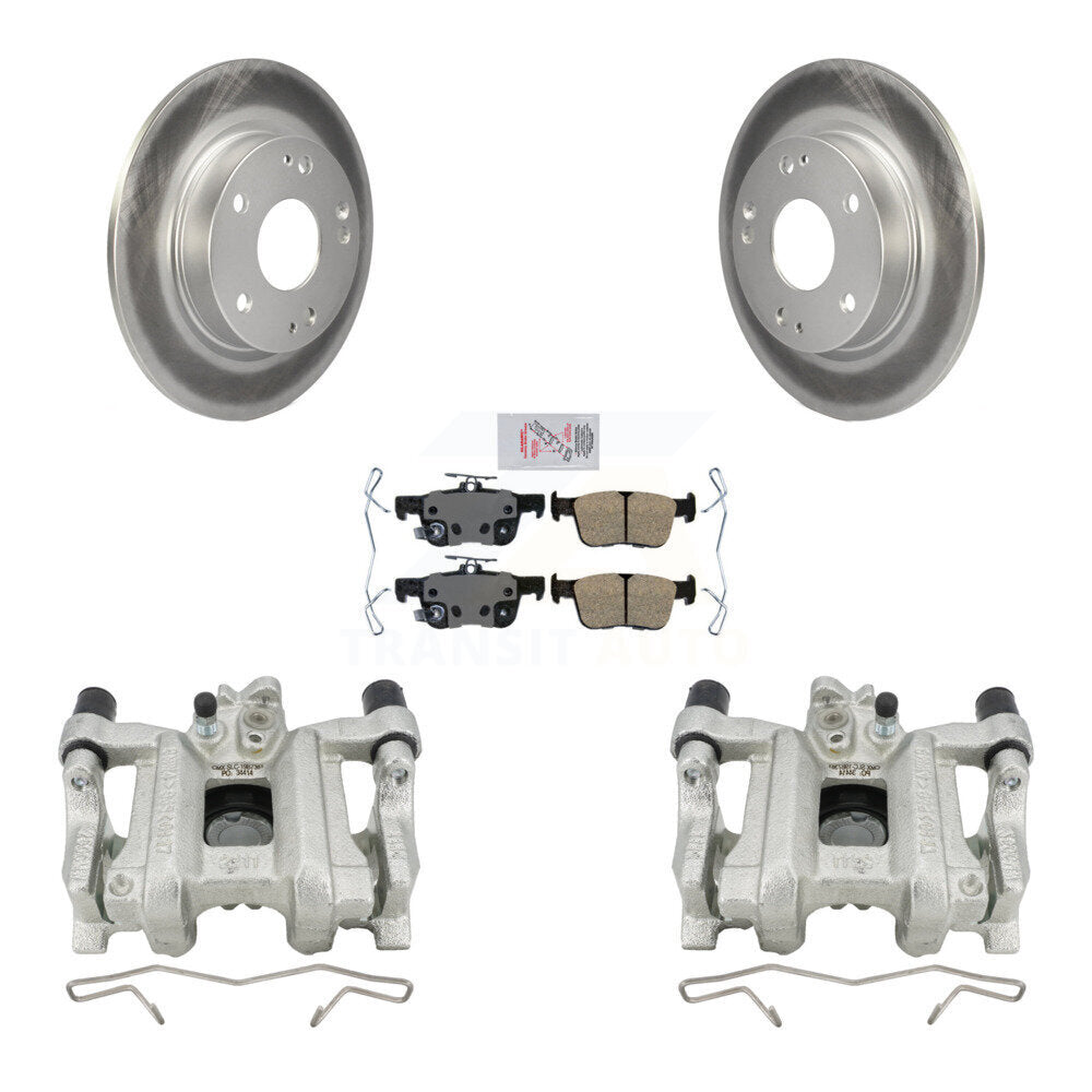 Rear Disc Brake Caliper Coated Rotors And Ceramic Pads Kit For Honda Civic Insight KCG-101168N