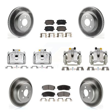 Front Rear Disc Brake Caliper Coated Rotors And Ceramic Pad Kit (10Pc) For Dodge Charger KCG-101168T