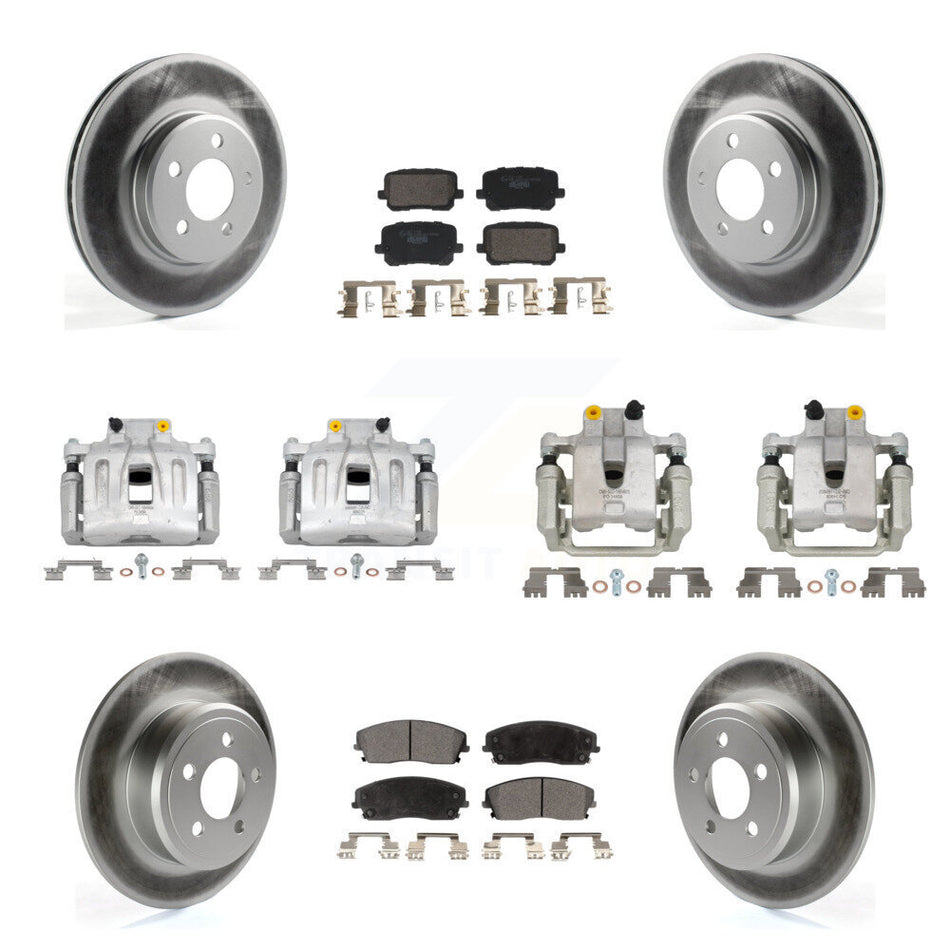 Front Rear Disc Brake Caliper Coated Rotors And Ceramic Pad Kit (10Pc) For Dodge Charger KCG-101168T