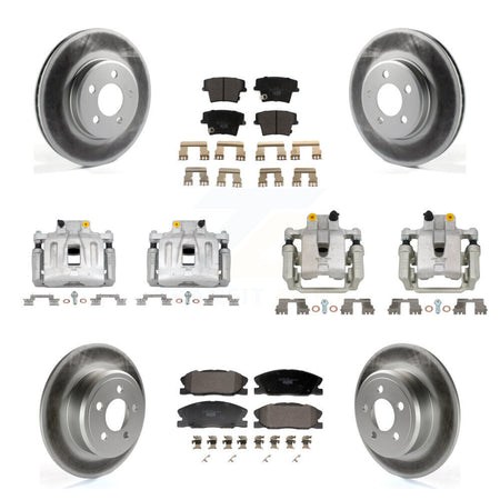Front Rear Disc Brake Caliper Coated Rotors And Ceramic Pad Kit (10Pc) For Dodge Charger KCG-101169T