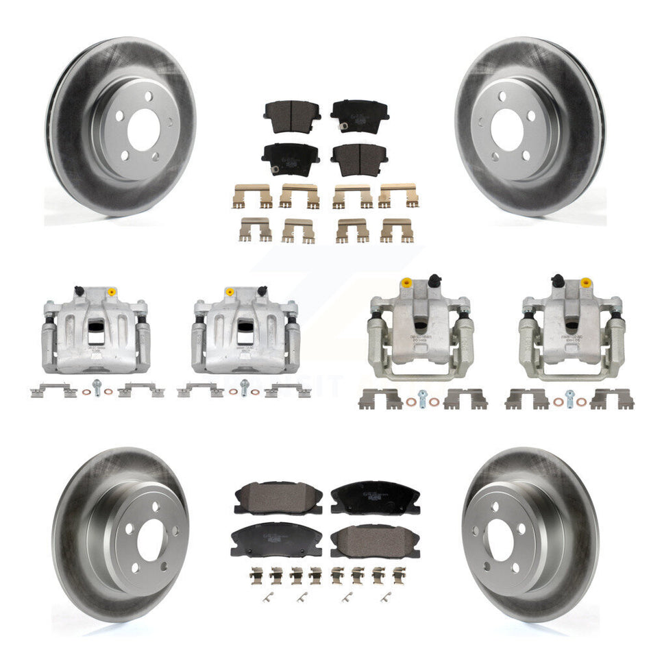 Front Rear Disc Brake Caliper Coated Rotors And Ceramic Pad Kit (10Pc) For Dodge Charger KCG-101169T