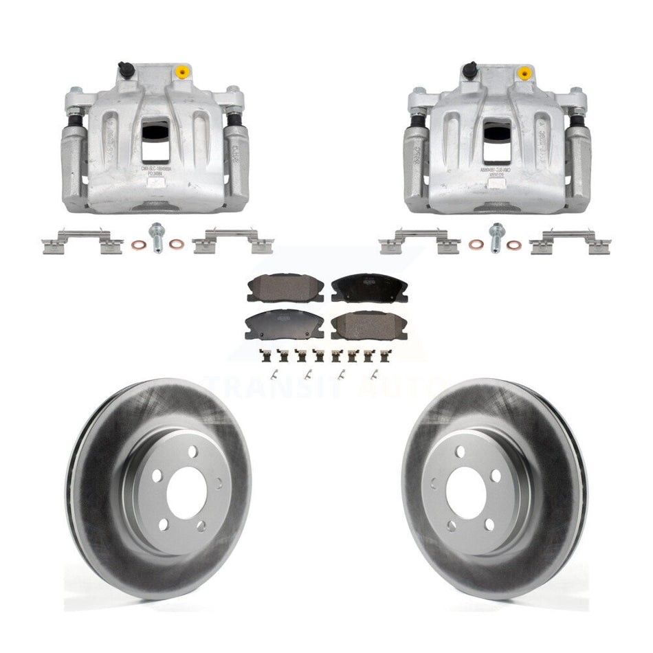 Front Disc Brake Caliper Coated Rotors And Semi-Metallic Pads Kit For Dodge Charger KCG-101170P