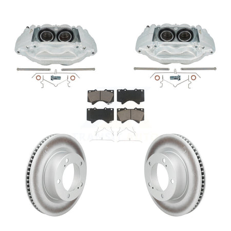 Front Disc Brake Caliper Coat Rotors Ceramic Pad Kit For Lexus LX570 Toyota Land Cruiser KCG-101171C