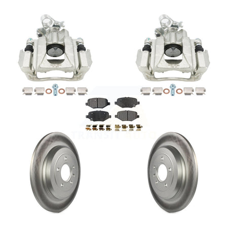 Rear Brake Caliper Coat Rotor & Ceramic Pad Kit For 2015 Ford Explorer Limited/Sport/XLT KCG-101172T