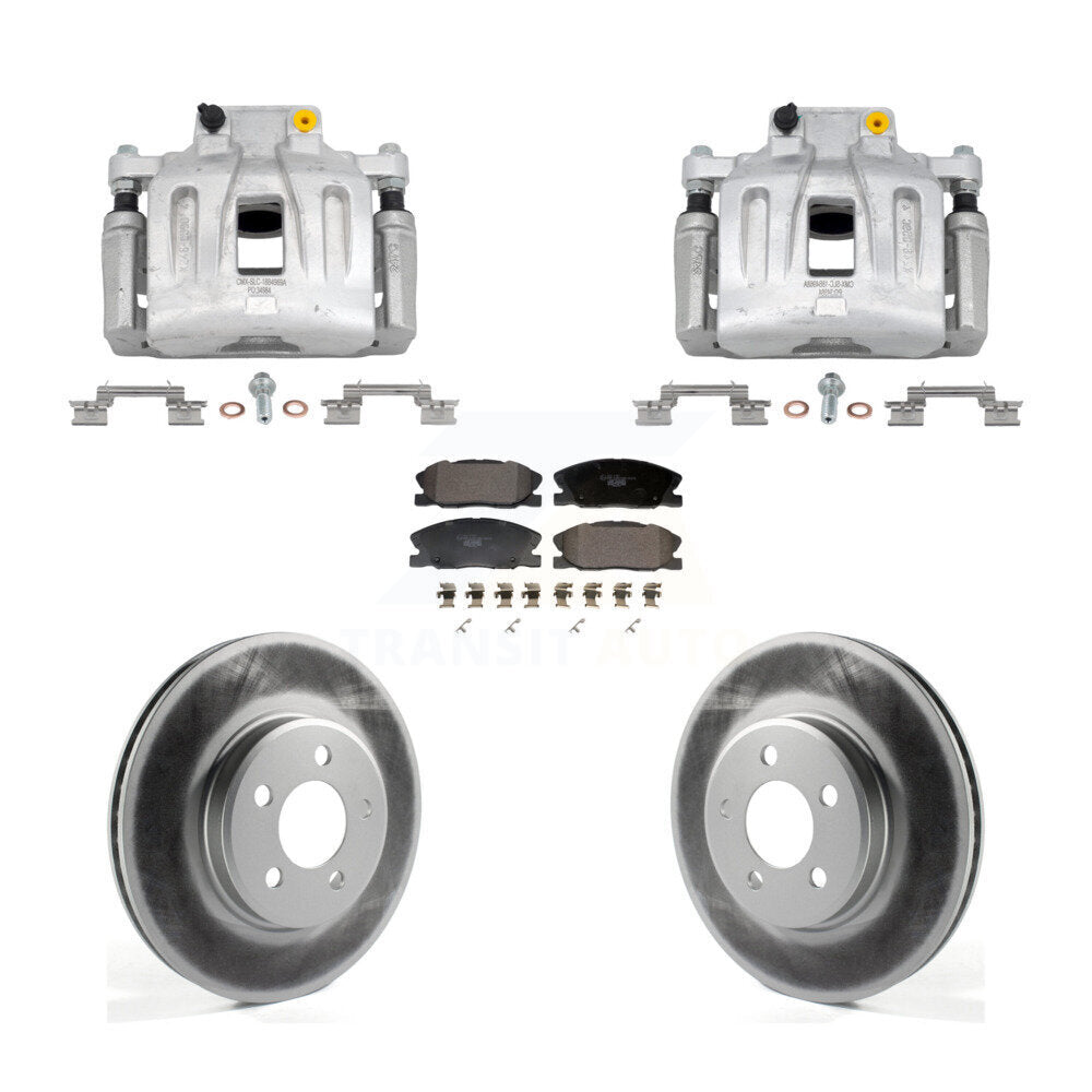Front Disc Brake Caliper Coated Rotors And Ceramic Pads Kit For Dodge Charger KCG-101174T