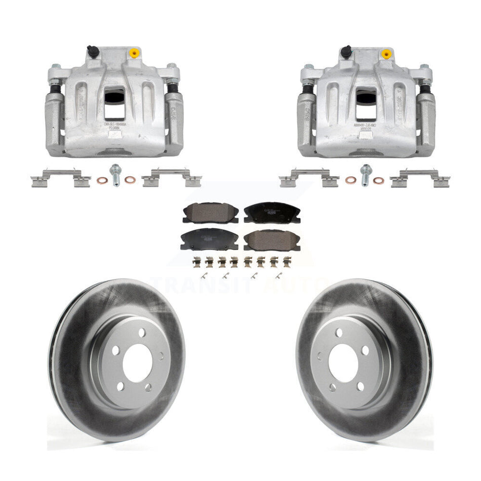 Front Disc Brake Caliper Coated Rotors And Ceramic Pads Kit For Dodge Charger KCG-101174T