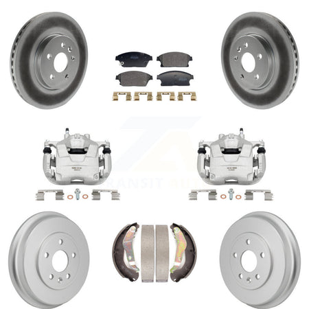 Front Rear Brake Caliper Coat Rotors Drum Semi-Metallic Pad Kit (8Pc) For Chevrolet Trax KCG-101175P