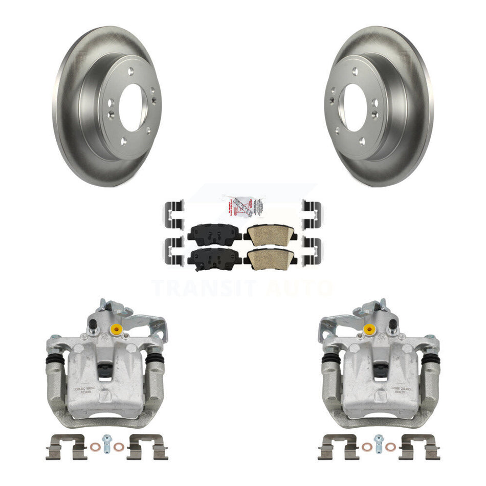 Rear Brake Caliper Coat Rotors Ceramic Pad Kit For Hyundai Elantra GT Kia Forte Veloster KCG-101178N
