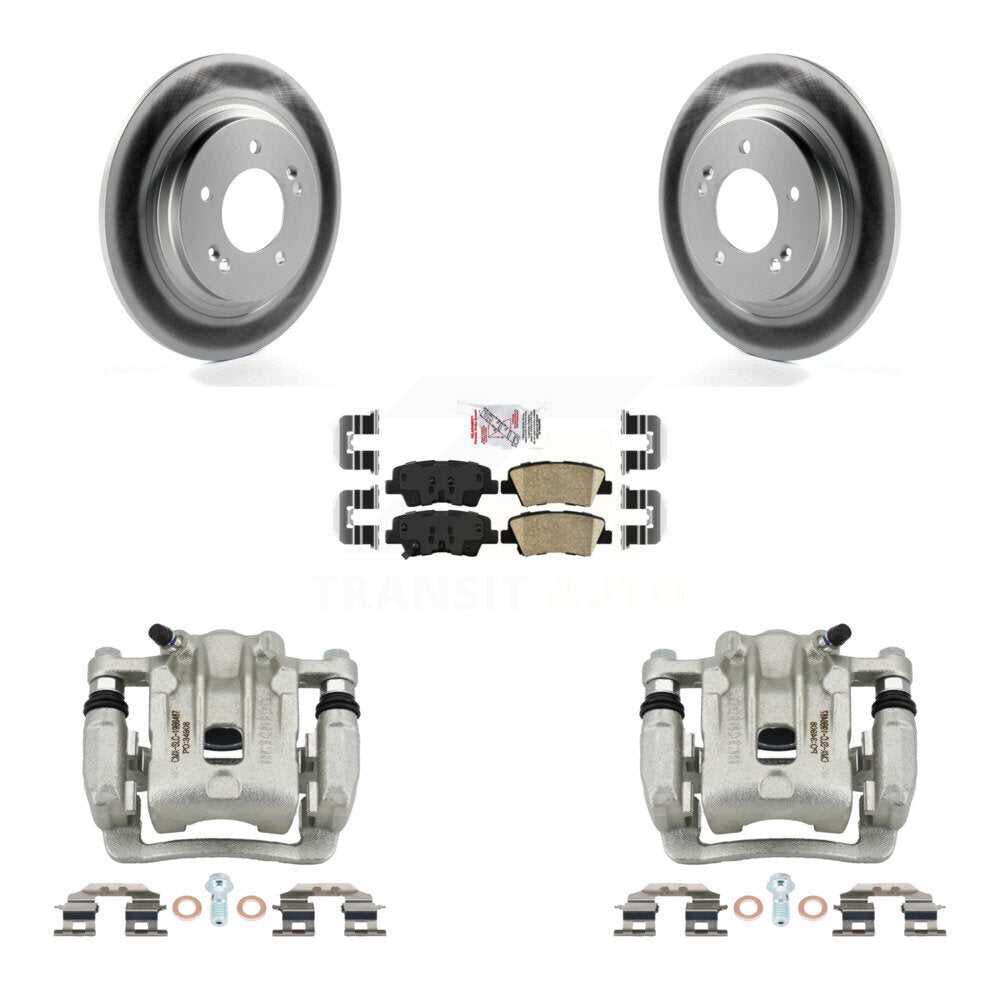 Rear Brake Caliper Coat Rotor Ceramic Pad Kit For Kia Optima With Electric Parking KCG-101180N