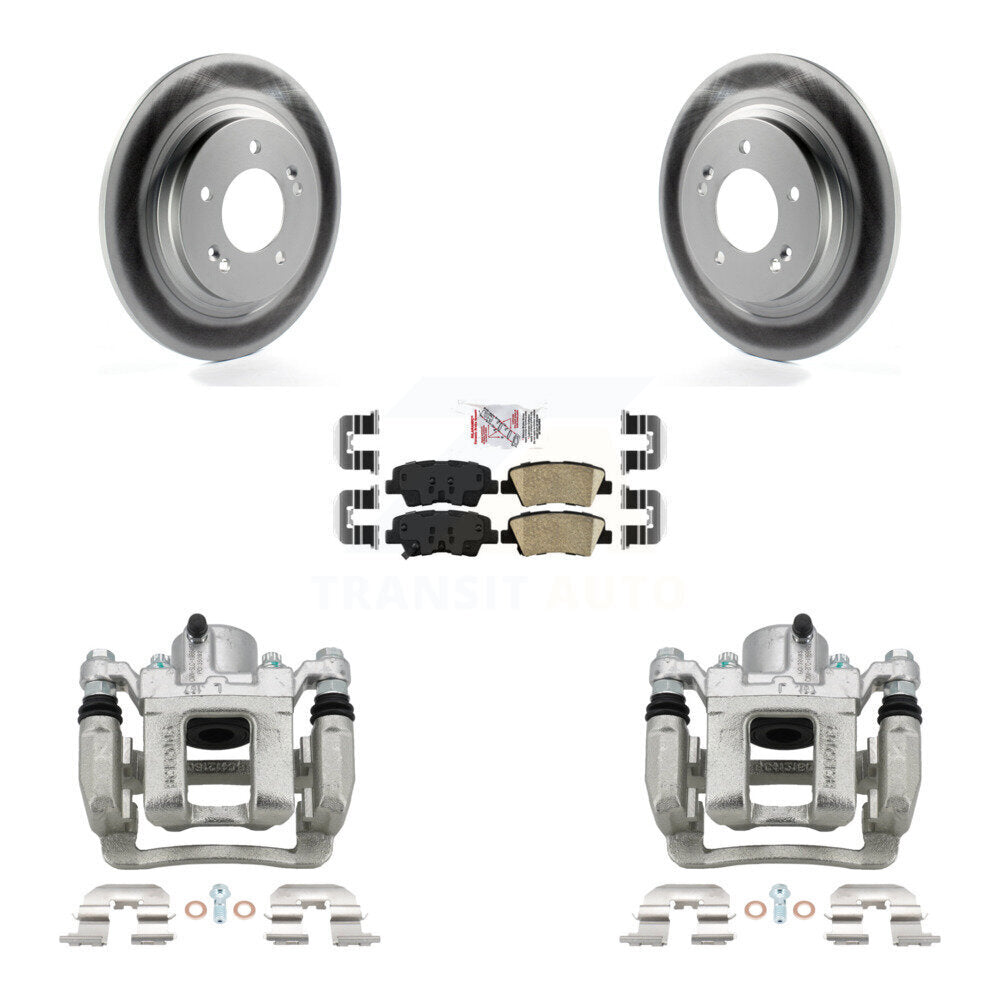 Rear Brake Caliper Coat Rotor Ceramic Pad Kit For Kia Optima With Electric Parking KCG-101181N