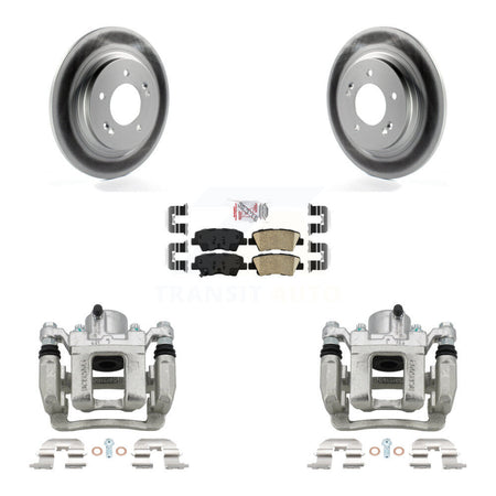 Rear Brake Caliper Coat Rotor Ceramic Pad Kit For Kia Optima With Electric Parking KCG-101181N