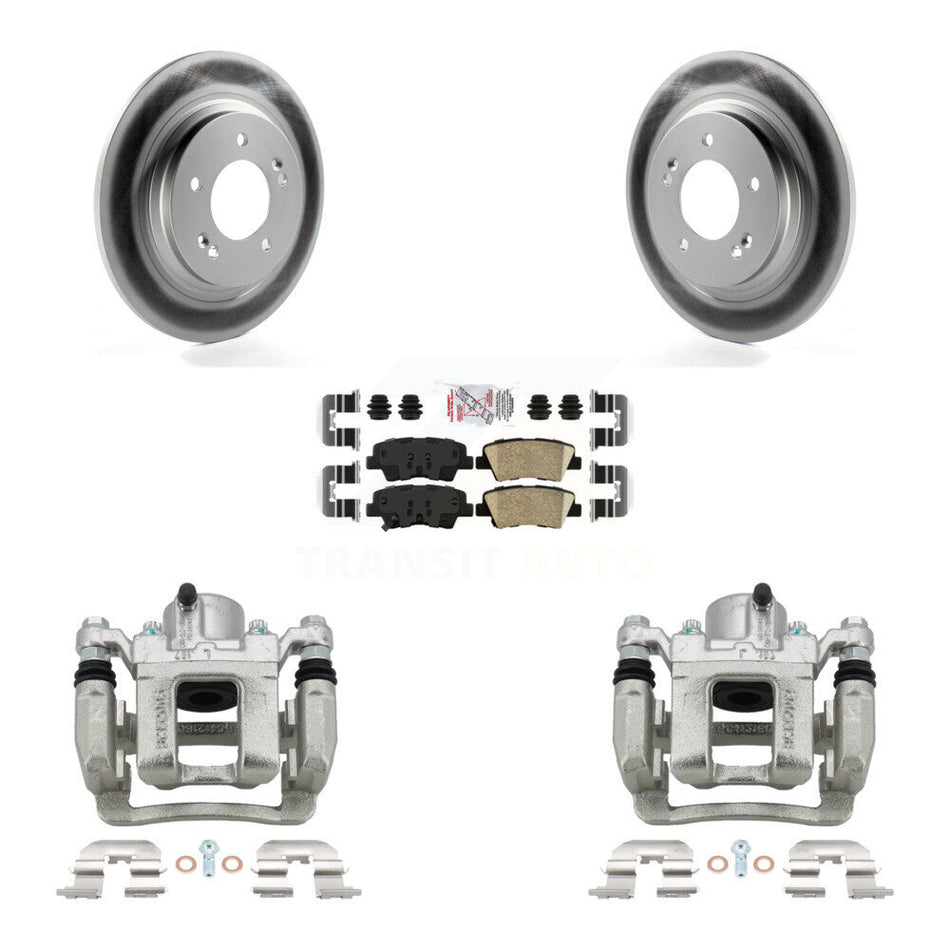 Rear Brake Caliper Coat Rotor Ceramic Pad Kit For Kia Optima With Electric Parking KCG-101184N
