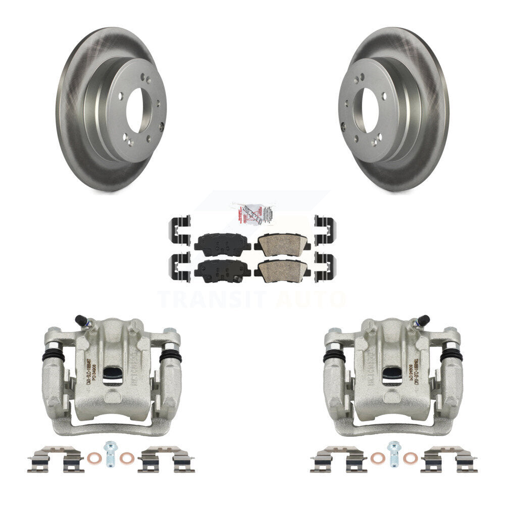 Rear Disc Brake Caliper Coated Rotors And Ceramic Pads Kit For Kia Optima Hyundai Azera KCG-101185N
