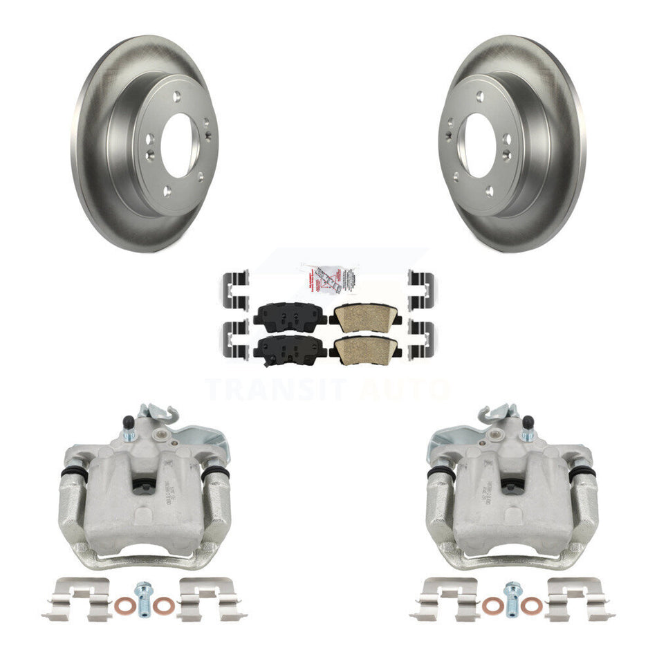 Rear Disc Brake Caliper Coated Rotors And Ceramic Pads Kit For 2014-2016 Kia Soul KCG-101190N